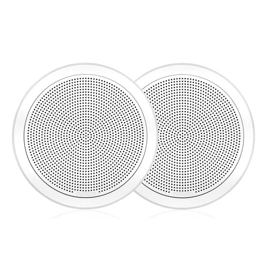 FUSION FM-F65RW FM Series 6.5" Flush Mount Round Marine Speakers - White Grill - 120W