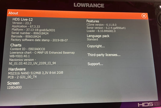 Used Lowrance HDS 12 Live