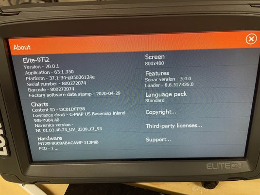 Used Lowrance Elite 9 Ti2