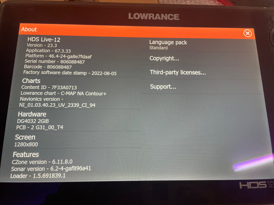 Used Lowrance HDS 12 Live